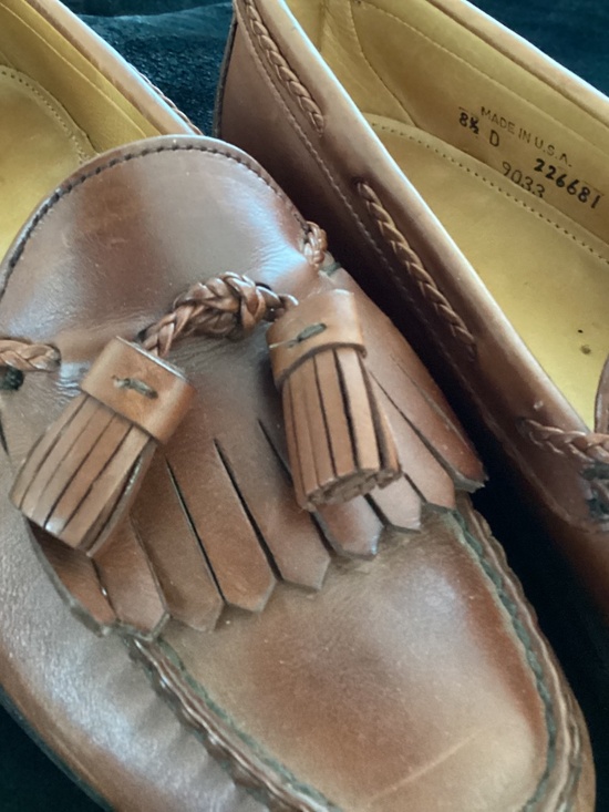 Louis Roth, men’s slip-on loafers, size 8.5D, all leather, tassels, gently used main image 8
